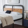 ZIYOO Queen Size Metal Bed Frame with Solid Wooden Headboard,