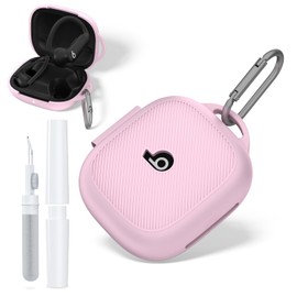 for Beats Powerbeats Pro 2 Case, Soft Silicone Shockproof Protective Case Cover for Beats Powerbeats Pro 2 Accessories with Cleaning Kit & Keychain (Pink)