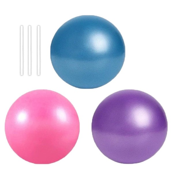 Esforzarse 3 Pieces Small Exercise Ball, 25 cm Pilates Ball,