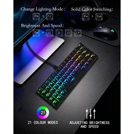 60% Mechanical Keyboard, RGB Mechanical Gaming Keyboard, Blue Switch