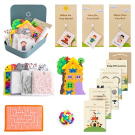 Calm Down Corner | Perfect for Classrooms | Sensory Calming Corner with Items for Kids | Education Calming Corner Kit with Posters, Solutions Wall, Sensory Toys, Fidget Tools | Special Education