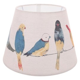 Housoutil Fabric Bird Lampshade,Medium Pattern Drum-Shaped Table Lamp Shade,Beige Replacement Bedside Lamp Shade for Table Lamps Floor Lamps