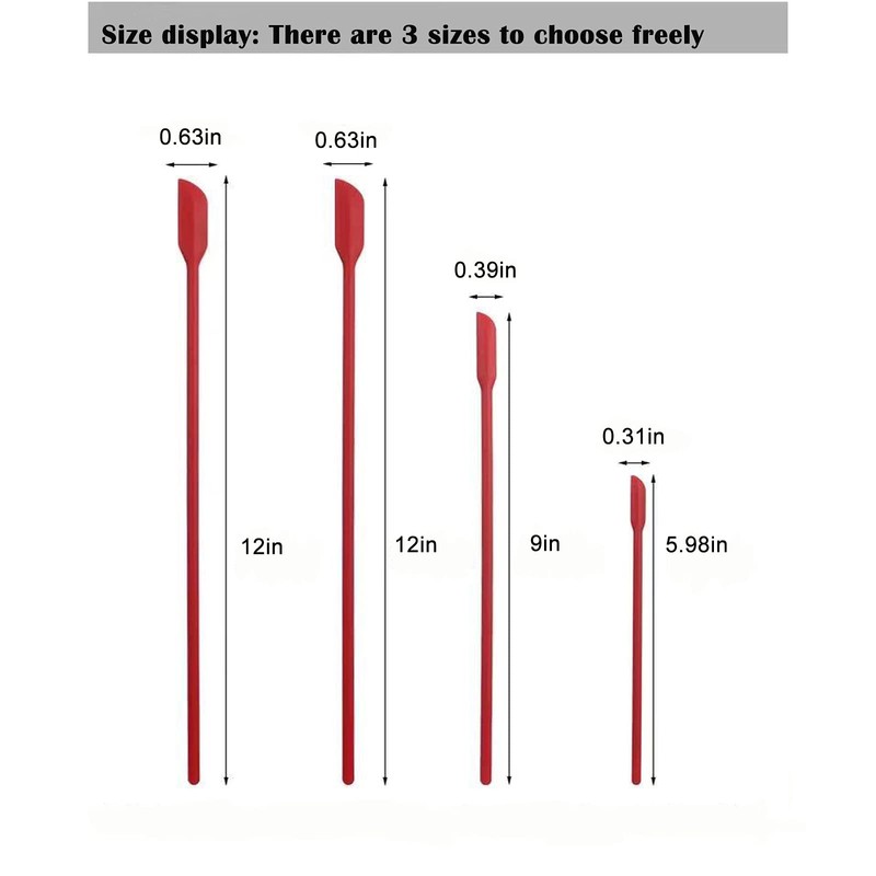 Mini Silicone Spatula Set- Small Rubber Spatula for Makeup- Thin