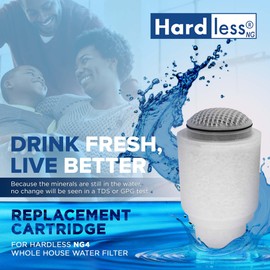 Replacement Cartridge for Hardless NG4 Whole House Water Filter - Designed for Areas with Hard Water, Making It Clean and Filtered, Easy Installation - 6-Month Capacity