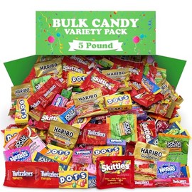 Bulk Candy Variety Pack 5 Pound - Individually Wrapped Assorted Candies For Pinata Fillers, Birthday Parties Schools & Treats