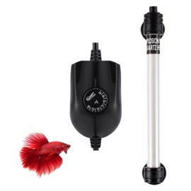 hygger 100W Mini Inline Quartz Glass Aquarium Heater with External Controller, Adjustable Submersible Betta Fish Tank Thermostat for 10-30 Gallon