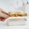 Ieron Bamboo Soap Holder Natural Bamboo Soap Dish with Drainage