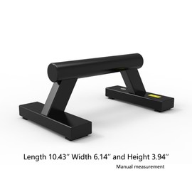 JuperbSky Push Up Stands Bars Parallettes Set for Workout Exercise, 12" x 7"x 5.5" Black
