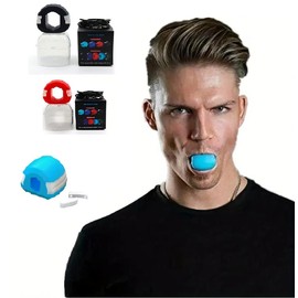 Jawline Exerciser for Men & Women - Lightweight Facial and Neck Exerciser with Jaw Line Shaper for Strengthening, Adjustable Design for Comfort - Color: Blue