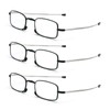 3 Pack Folding Reading Glasses with Keychain Compact Bags Women