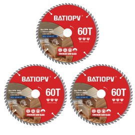 BATIOPV Circular Saw Blade 165 x 20 mm x 60 Teeth 3-Piece (for Wood, Chipboard, Plywood, Hardwood, etc.) Saw Blade 165 x 20 Compatible with Dewalt Makita Bosch Saw Blades for Wood Cutting