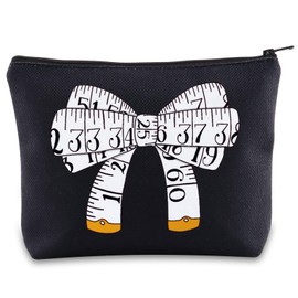 Sewing Makeup Bag Sewing Lover Gift Tape Measure Bow Sewing Tools Canvas Bag Sewer Gifts Seamstress Quilters Tailors Gift (Number Bow UK)