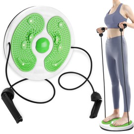 Waist Twisting Disc, Waist Twisting Board, 27cm, Twist Waist Disc Balance Board with Drawstring, for Home Workout, Waist Wriggling Plate with Resistance Bands and Foot Massage