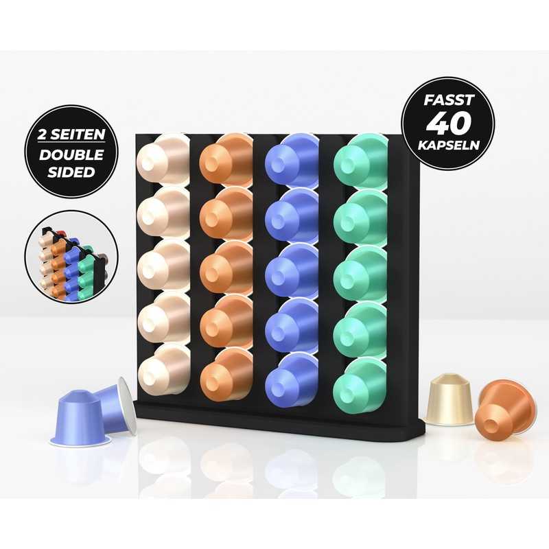 NewGround Designs Capsule Holder for Nespresso Capsules (40 Capsules) -