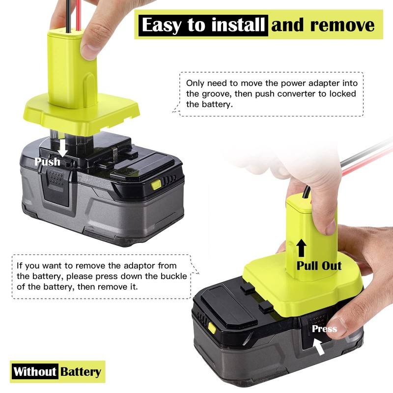 2 Packs Power Wheel Adapter for Ryobi 18V Battery Adapter
