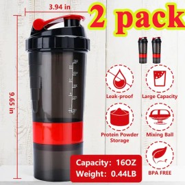 2 Piezas Shaker Proteina/vaso Deportivo/shaker De Gimnasio