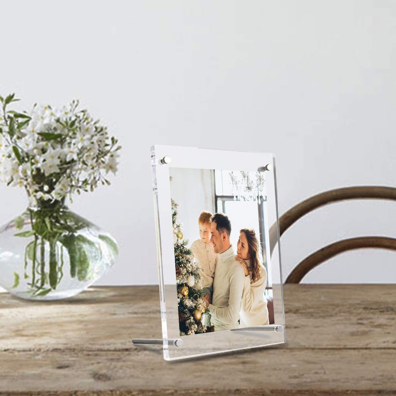 A4 Acrylic Desktop Frame Free Standing Transparent Tabletop Frame,Photography Certificate