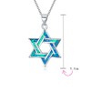 Hanukkah Magen Judaic Open Created Blue Opal Star Of David