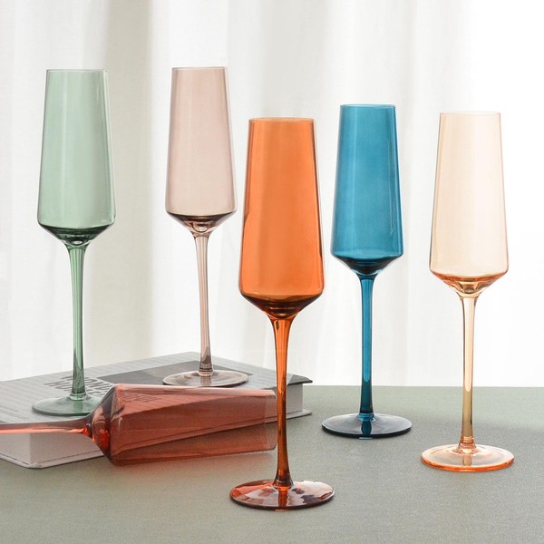 TekBoost Multi Colored Champagne Flutes as seen on Bachelor in