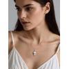 LOUISA SECRET 925 Sterling Silver Opal Birthstone Necklace, Unique Tiny