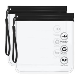 Diffaxy Pack of 2 Airport Approved for Waterproof Bags, 20 x 20 cm, Transparent Toiletry Bag, Leak-Proof Bag with Handle, Aeroplane Gadgets Travel Accessories, Holiday Utensils, transparent, medicinal