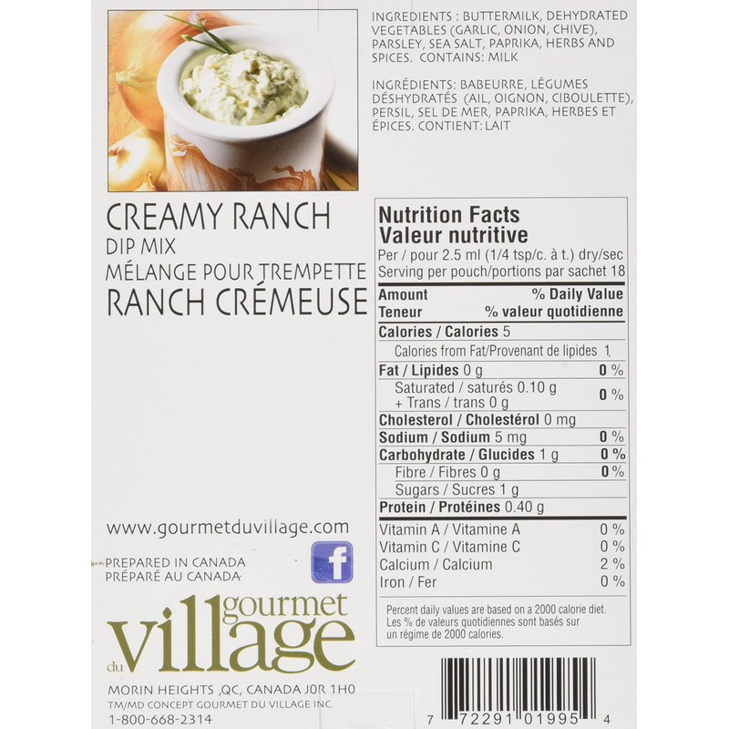 Gourmet du Village Dip Recipe Box Ranch Mix, 28 Gram