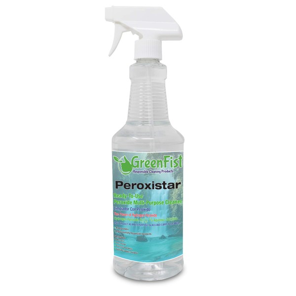 GreenFist Hydrogen Peroxide All Purpose Surface (Glass, Carpet,Stain Remover) Cleaner (1 Quart, 32 oz Spray)