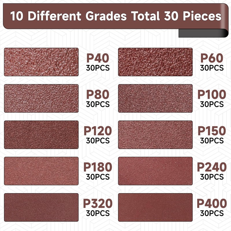 STEBRUAM Pack of 30 Sanding Belts 9 x 533 Grit