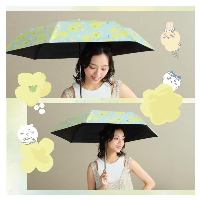 Wpc. 801-CK08-102 Parasol Light Shielding Chiikawa Flower Pattern Mini Yellow
