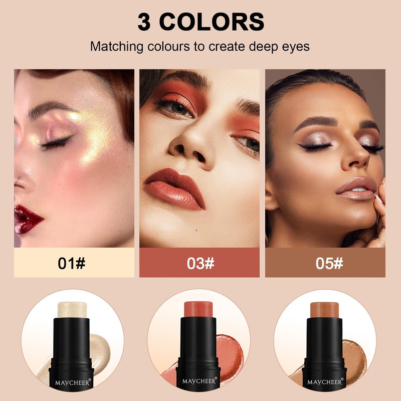 Face Makeup Stick, Makeup Highlighter & Blush Stick, Contour Pen,