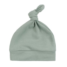 JANGANNSA Gray Green Top Knot Baby Hat Newborn Boys Girls Beanie Infant Cotton Stretchy Hats Spring Summer (Gray Green, S)