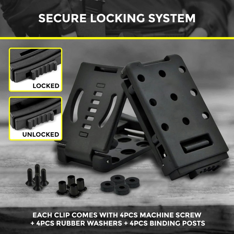 HolsterBuilder Combat-Loops, Holster Belt Clip Polymer Attachment, Outdoor Loops with