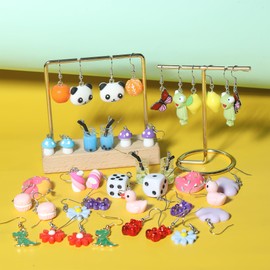 MGGFBLEY Funny Earrings Cute Earrings Aesthetic Unique Y2k Accessories Cool Fun Weird Funky Mushroom Novelty Kawaii Quirky Dangly Creative Object Crazy Drop Dangle Earrings Pack for Women