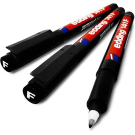 Edding 141F Permanent Pen - Fine 0.6mm Nib - Pack of 3 Black