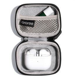 [araree] AirPods Compatible Cover Sleeve Shock Resistant Lightweight Scratch Protective Case Storage Hard Shell Double Zipper Sleeve Case Compatible with Air Pods Pro 2 Air Pods 3 4 Wireless Earphones