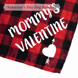 STMK 2 Pack Valentines Dog Bandanas, Dog Valentines Bandana for Small Medium Large Dogs (Mommy's Valentine & Love)