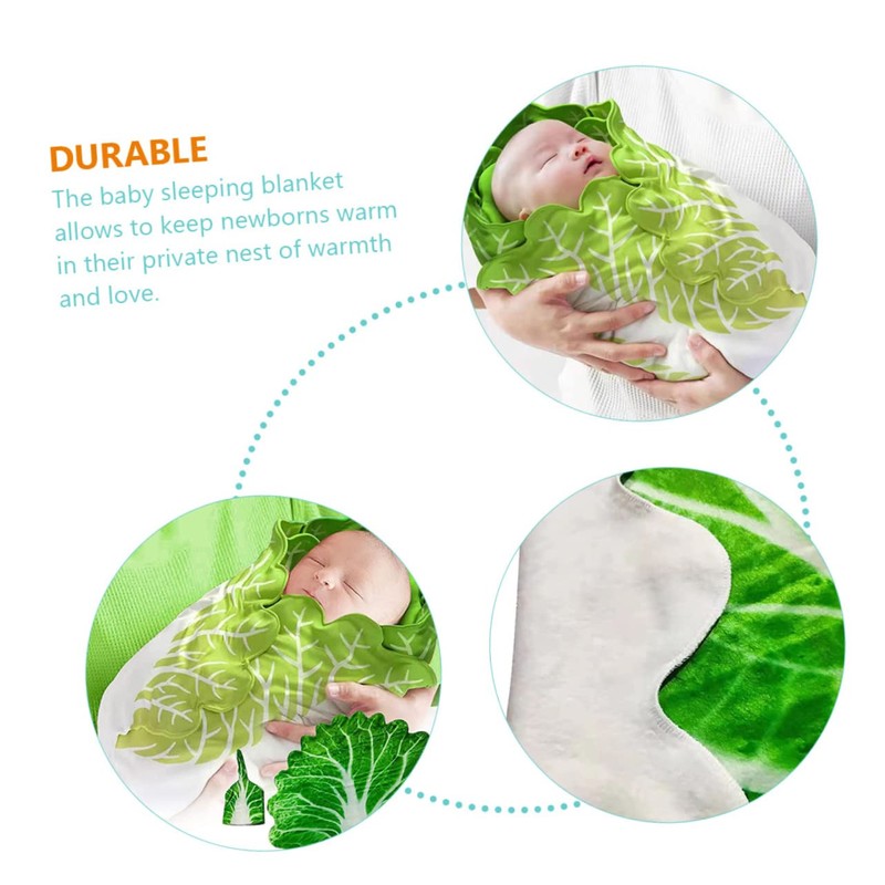 KOMBIUDA Cabbage Wrap Children's Hat Kit Blanket Set for Newborn