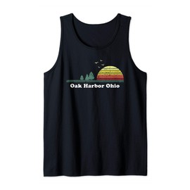 Vintage Oak Harbor, Ohio Sunset Souvenir Print Tank Top