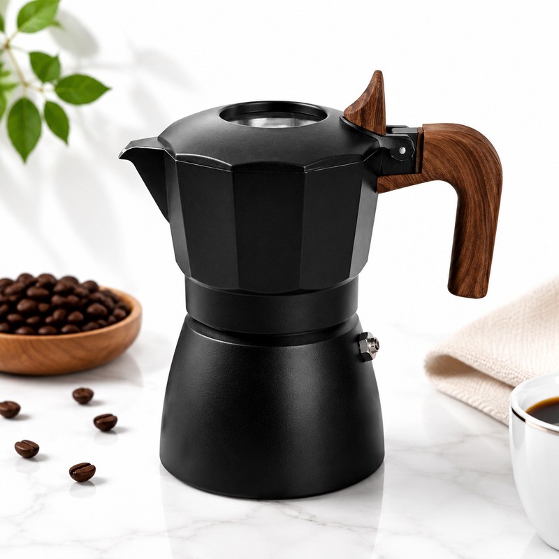 Double-valve Moka Pot Aluminum Coffee Kettle for Home Brewing –