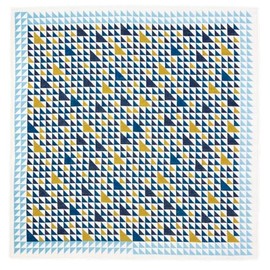 Yamamoto Hitoto Shoten Cotton Linen Handkerchief Triangle Pattern A Blue 【1772】