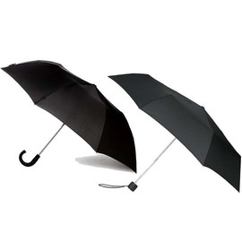 2x Polyester Black Umbrellas, Gents Umbrella for Rainy Day, Kids Folding Umbrella Comfortable and Easy Grip Handle, Sturdy and Reliable Rain Protection 3+ Years