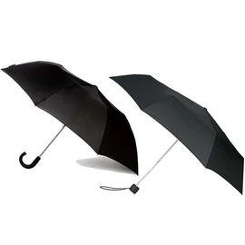 2x Polyester Black Umbrellas, Gents Umbrella for Rainy Day, Kids Folding Umbrella Comfortable and Easy Grip Handle, Sturdy and Reliable Rain Protection 3+ Years