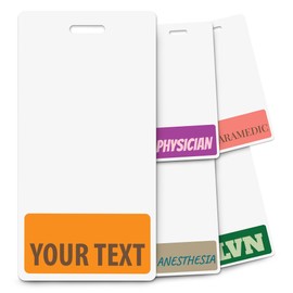 Customizable Vertical Badge Buddy ID Backer Card (20 Pcs) - Double Sided Print with Border - Durable and Water Resistant Ideal for Nurses, Doctors, and Healthcare Professionals
