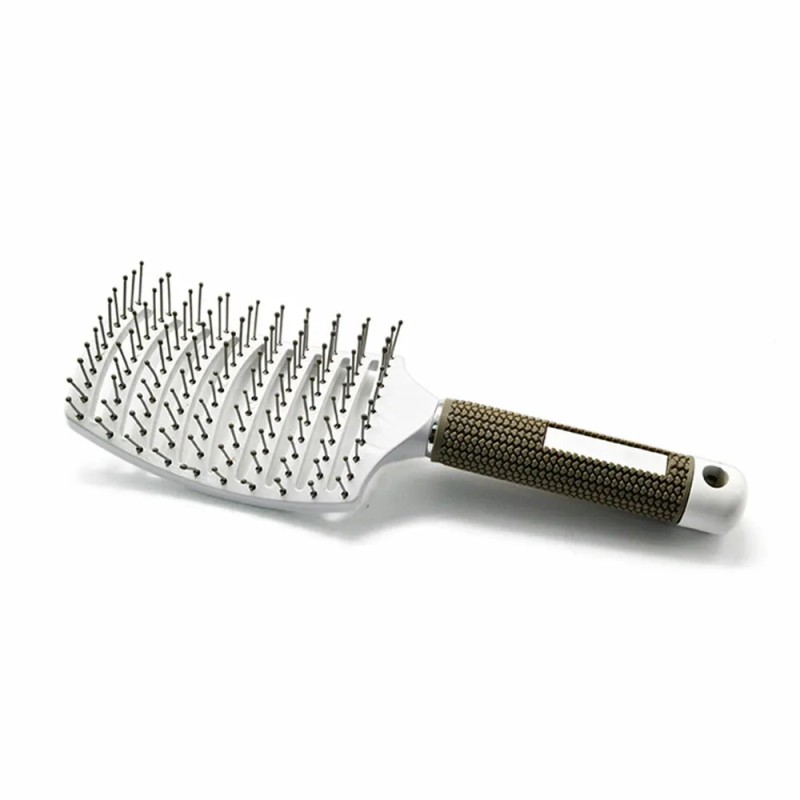 UltimateBrush White Hair Brush Anti Static Curved Vented Styling Detangling