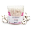 Premium Sterile Paper Cotton Swabs for Baby & Makeup, 200 Count Round 5ea