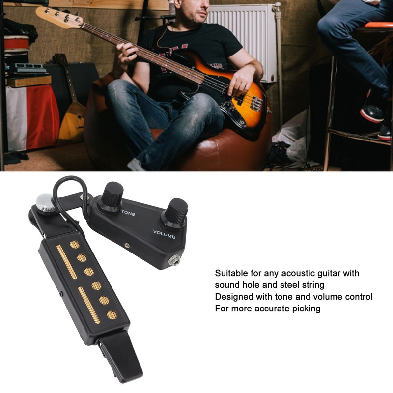Soundhole Pickup Volume Tone Control 6 Hole Guitar Pickup for