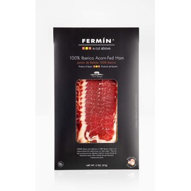 Fermin A Cut Above 100% Iberico Acorn Fed Ham Sliced (Jamon de Bellota 100% Iberico en lonchas ) Hand Carved Style 2 oz Pack (2)