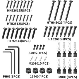 Jetwood RC Car Upgraded Accessories Screws Set, Spare Parts RC Vehicle Accessories for All 1/14, 1/16 Scale, for JC14EP, JC16EP, JC16W, KS003 Kit