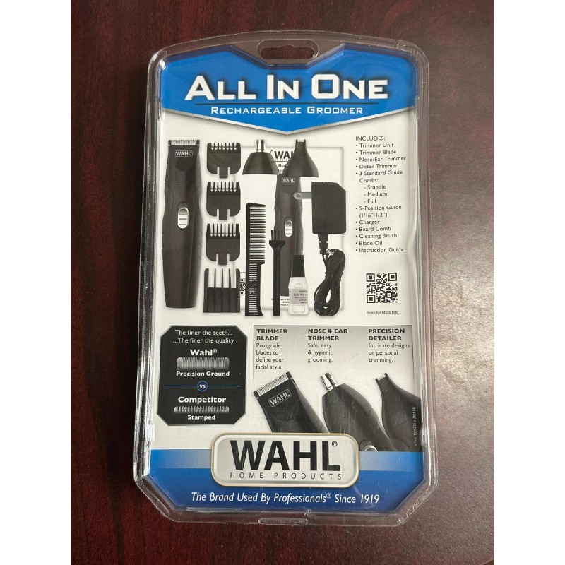 WAHL ALL-IN-1 Nose Ear Body Beard RECHARGEABLE GROOMER Precision Blade