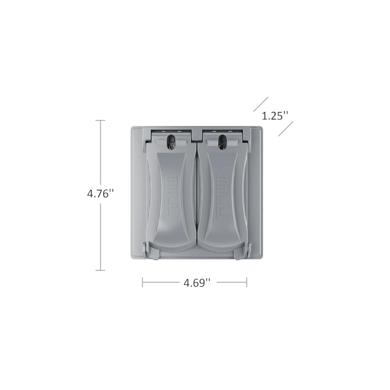 Hubbell-Bell MX2050S Two Gang Two Device Flat Metal Weatherproof Receptacle